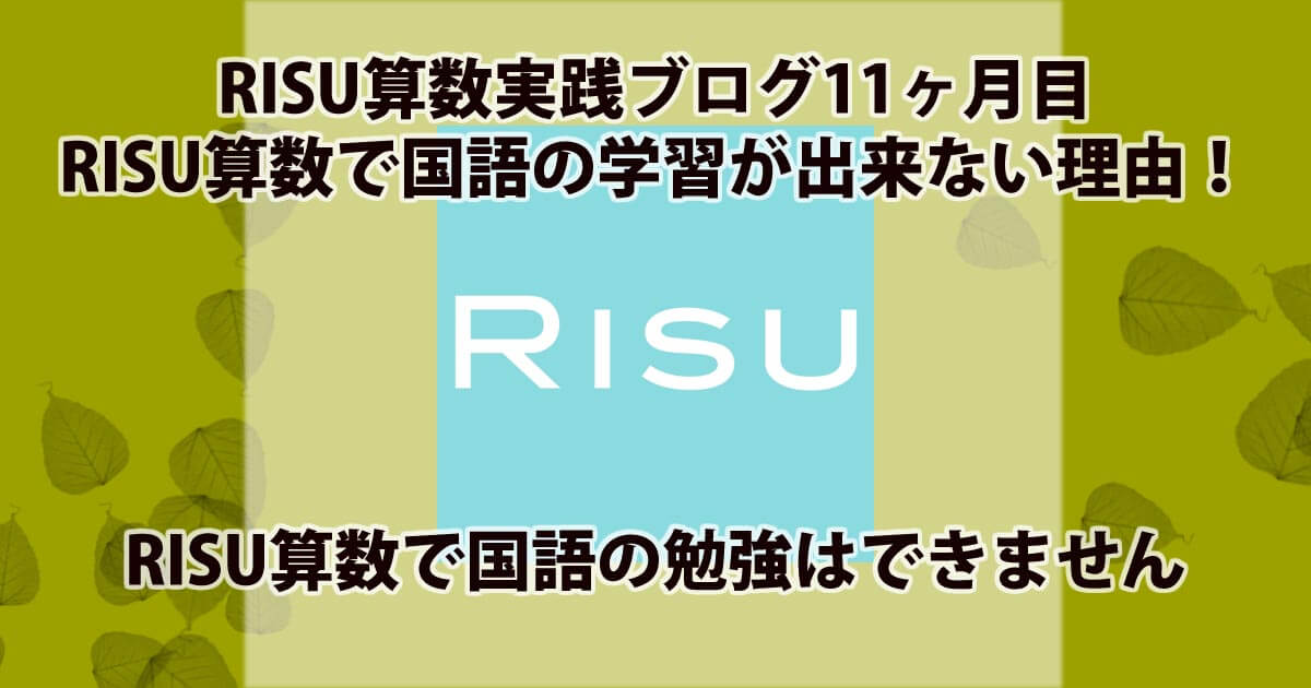 Risu算数実践ブログ11ヶ月目 Risu算数で国語の学習が出来ない理由 読解力が身につくプログラム タブレット学習攻略通信