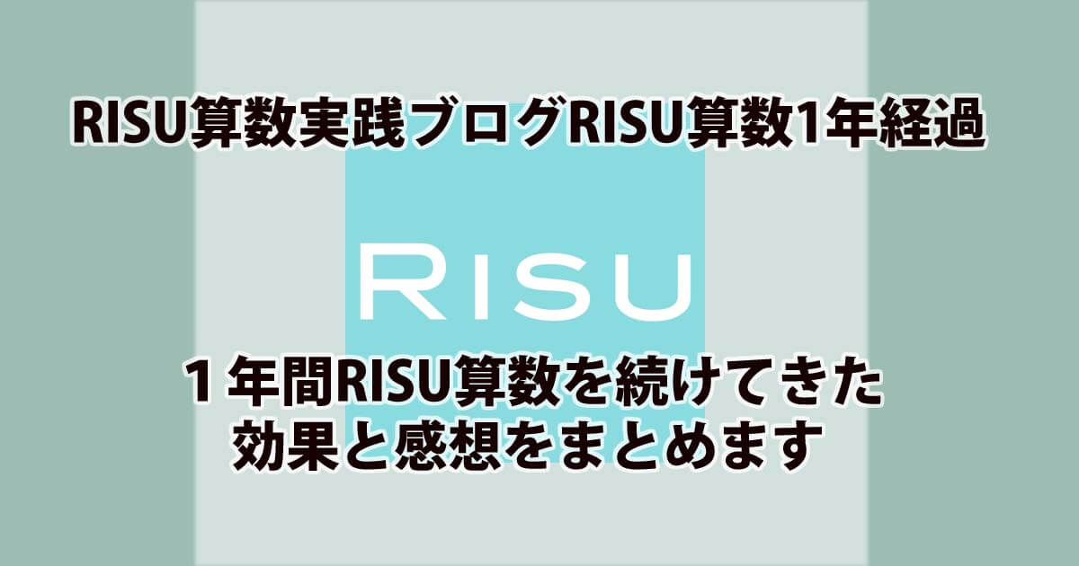 RISU算数実践ブログ１年経過アイキャッチ画像